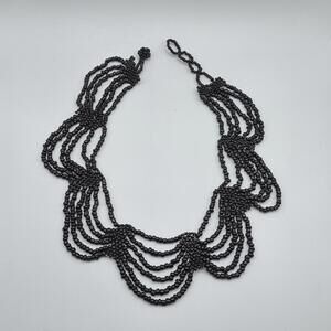 Vintage Black Beaded Necklace